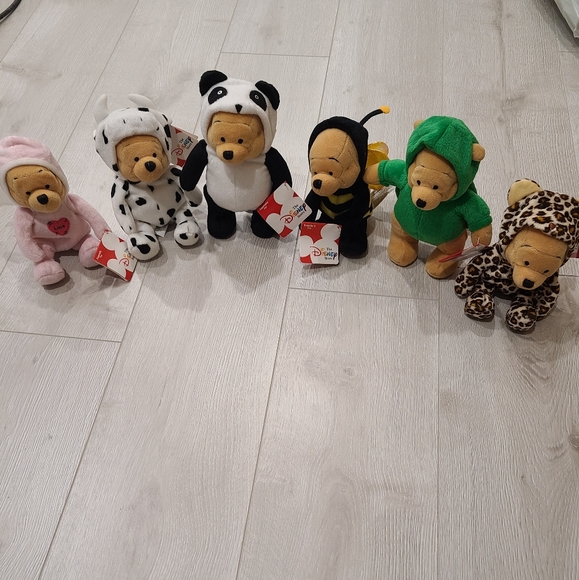 Winnie the Pooh Bean Bag Plush Toys W/Tag. SET OF 6 - Picture 1 of 5